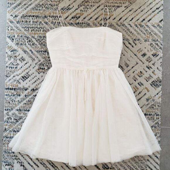 CeCe by Cynthia Steffe Tulle Fit & Flare Dress 154713 Women's Ivory BRIDAL SZ12 - Picture 2 of 12